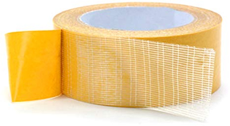 BE-TOOL Super Sticky – Selbstklebendes Klebeband, Fiberglasgewebe-Netz, doppelseitiges Klebeband für Stoff, Leder, Autoindustrie, Versiegelung, Legierungsbindung (12 mm x 25 m, 2 Stück)