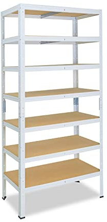 shelfplaza Home 230x120x40cm Schwerlastregal weiß mit 7 Böden x 125kg