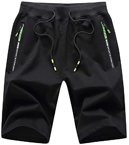 JustSun Mens Shorts Summer Casual Joggers Stretch Shorts Elasticated Waist with Zip Pockets