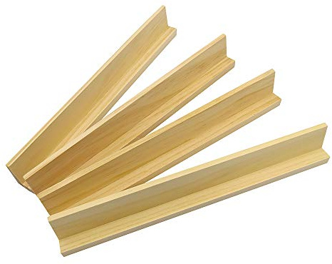 Yuanhe Wooden Domino Trays Set of 4,Wood Domino Racks, Domino Holders for Domino Tiles, Mexican Train, Mahjong, Chicken Foot and Other Domino Games