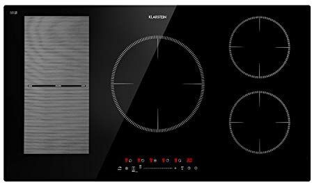 Klarstein Piastra ad Induzione a 5 Fuochi, Piano Cottura Professionale 9000W Integrata con Controllo Touch, Fornello a 5 Zone