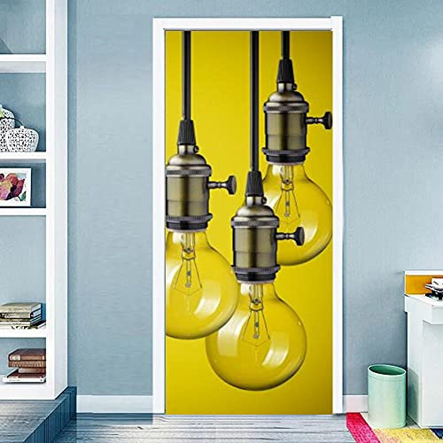 YQLKD 3D Türfolie Glühbirne Moderne Einrichtung Tür Wandaufkleber Wohnkultur Wandbild