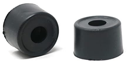 fiXte Large Wall Floor Mounted Rubber Door Stopper Bump Stop 33mm Black (Pack of 2)