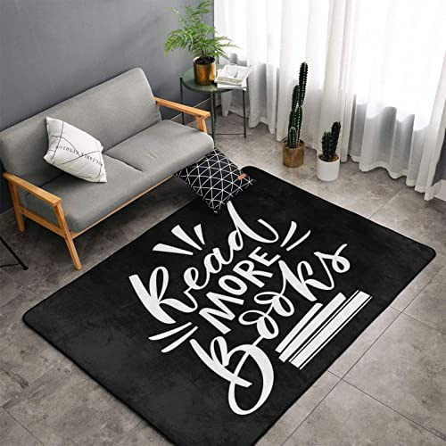 Book Rugs Kid Carpet for Bedroom Read More Books Quote Area Rug Living Room Kitchen Mat Floor Carpets, Non-Slip Floor Mat Nursery Rugs Doormats Children Study Throw Rugs Carpets Yoga Mat,60 X 39 inch