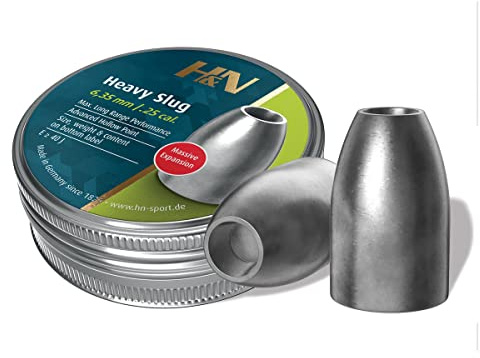 H&N Sport Balines Slug HP II, Calibre 6.35mm (.250), 34gr, Alta Precisión, Larga Distancia, 120 Piezas por Lata
