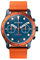 DeTomaso Venture Chronograph TOPO Blue Blau Herren-Armbanduhr Analog Quarz Nylon Armband Orange