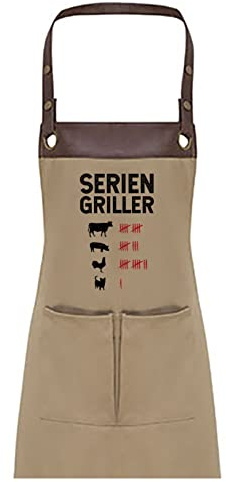 TASSENPALAST Premium Grill-Schürze mit Spruch personalisierbar mit Wunschnamen - Lustiger Spruch/Sprüche Grillschürze Lustig - Unisize