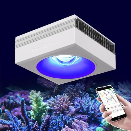 PopBloom RL90 WiFi meerwasser led Aquarium Light aquarium lampe Reef Aquarium Beleuchtung Meerwasser Led für 40-60cm Marine Aquarien (1 RL90 WiFi mit Hängeset)