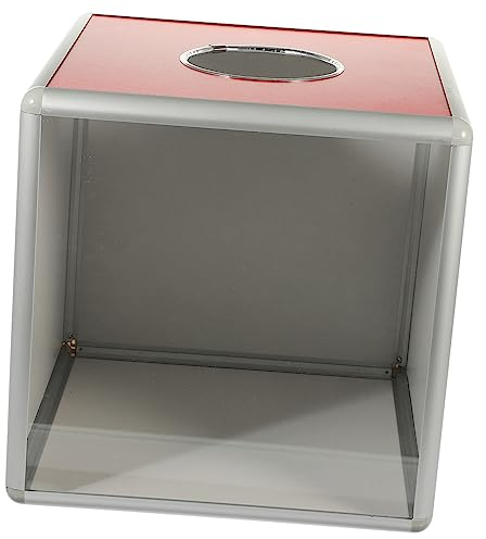 NUOBESTY Kubische Tombola Kasten 30x30x30cm Transparent Mit Aluminiumrahmen Schlitz Spendenbox Mehrzweck Lotterieurne Für Verlosungen Und Fundraising