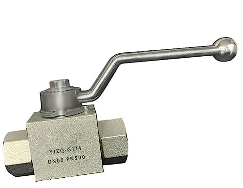 URPIZY 1PC Hydraulische 2-Wege-Hochdruck-Kugelhahn - 1/4 für BSP - 500 Bar MWP Hydraulische Kugelhahn Kohlenstoffstahl