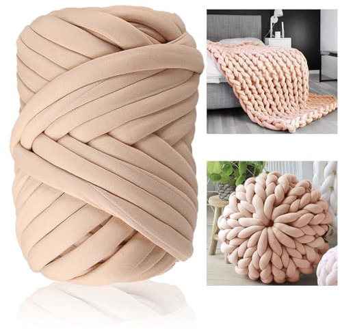 Nizirioo Laine à tricoter volumineuse à bras DIY : 500 g de fil pour tricot à la main, crochet, couverture tricotée à la main, grosse laine, plaid (kaki)