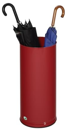 PROREGAL Dekorativer Schirmständer glatt | HxBxT 61x27x27cm | Verzinkter Stahl | Rot | Regenschirmständer Schirmbehälter