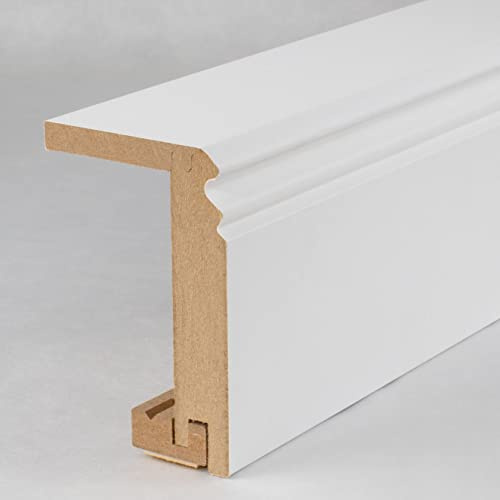 Profilé Berlinois 64 x 96 x 2500 mm MDF blanc à coller, clipser, visser & clouer Profilé de recouvrement pour tuyaux de chauffage by PROVISTON 12.5 mètres | 5 pièces