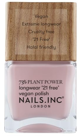 Nails Inc - MANI MEDITATION Plant Power veganer Nagellack - 73% Plant Based, 100% Vegan & Tierversuchsfrei - Perfekte Maniküre, zartes Staub-Rosa - Für umweltbewusste Nail Art