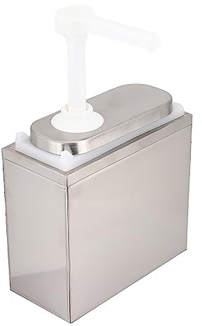 Tomvorks Küche Sauce Dispenser Pumpe Edelstahl Gewürz Spender Werkzeug für Home Restaurant Hotel (1L inkl. Sockel)