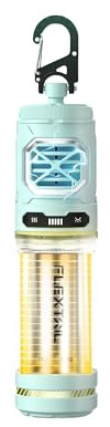 FLEXTAILGEAER Tiny Repeller S, Tragbarer Elektrischer Mückenschutz, mit Campinglampe (Atemlicht, bis 400lm), 4800mAh Akku, 165℃ Heizfunktion, IPX5 Wasserdicht, für Outdoor, Camping & Reisen (Blau)