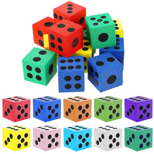 HAMKU 30 Pezzi Gommapiuma Dadi Da Gioco, Dadi In Gommapiuma, Set Da 36, 2 X 2 X 2 Cm,Cubi Morbidi, Giochi Didattici Per Bambini,Scuola Per La Festa Della Mamma, I Compleanni E Altre Festività(10Olori)