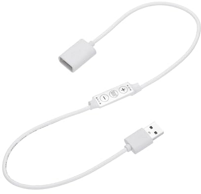 QUARKZMAN Dimmer per Striscia LED Controller Regolabile DC 5V 6A Bianco | con Pulsanti e Connettori USB, per Strisce Monocromatiche, Modalità Dinamiche