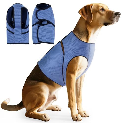 Duuclume Hunde-Angstweste, beruhigender Mantel für Hunde, bequeme Wicklung und verstellbare, weiche Druckweste für Donner, Reisen und Feuerwerk (Blau, XXL)
