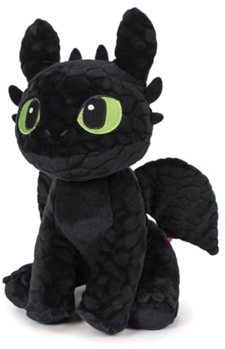 TA&MA Drachenzähmen leicht gemacht – schwarzer Nachtdrache inspiriert von Ohnezahn – Kuscheltier & Stofftier – Verschiedene Modelle & Größen – weiches Plüschtier für Kinder & Fans (Sitzend 30 cm)
