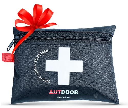 AUTDOOR® Erste Hilfe Set Light – ultraleicht & kompakt – entwickelt von Ärzten – Robuste Reiseapotheke für Wandern, Klettern & Wassersport – Notfalltasche mit Essentials