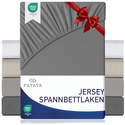 Pataya Spannbettlaken 140x200cm - Oeko-TEX Zertifiziert Baumwollmischung Spannbetttuch bis zu 25 cm Bettlaken für Boxspringbett Matratzen (Anthrazit - 140x200)