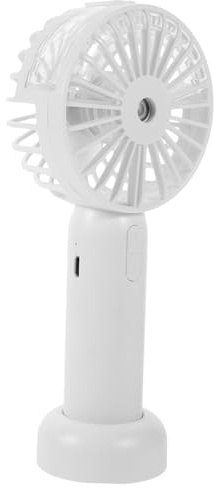 Hemobllo Ventilador Portátil de Mano con Pulverizador de Agua Recargable por USB Compacto y Ligero para Uso Exterior y Personal Color Blanco