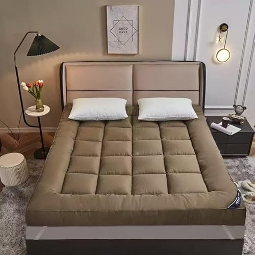 Tapete suave y portátil japonés grueso y plegable para futón para dormitorios, tamaño individual/doble (rosa, 150 x 200 cm), solución de ropa de cama cómoda y versátil