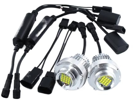 Led Angel Eyes,Anillos Halo LED para Faros 2 Luces LED De Posición Angel Eyes Sin Error 160 W Uso Apto Para BMW Serie 5 E60 E61 LCI, Anillo Halo, Bombilla Faro Coche Xenón Blanco