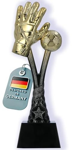Larius Fußball Siegerpokal (26 cm, 320 g) – Goldene Trophäe mit/ohne Gravur – Ideal für Turniere, Finale, Vereinsmeisterschaften & Kindergeburtstage - F2
