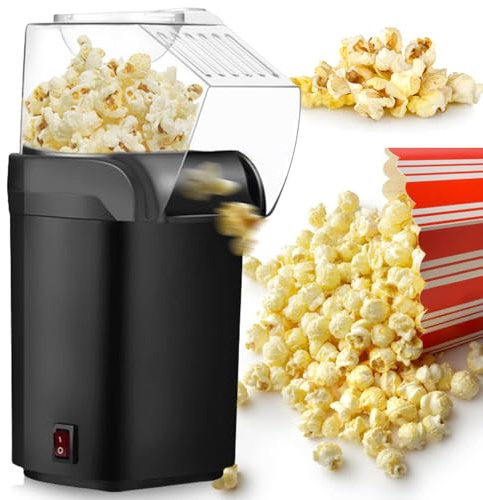 GAOUTO Popcornmaschine: 1200W HeißLuft Popcornmaschine, Selbstgemachte Popcorn Maker, Gesund& Ölfrei, 2 Minuten Schnell, Filmaben, Weihnachten, Kindergeburtstag, Heimvideos