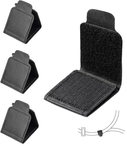 Flintronic Seat Belt Adjuster, 4PCS PU Leather Car Seat Belt Clip, Comfort Universal Belt Strap Safety Shoulder, Neck, Belt Strap Safety Locking Clips for All Vehicles Cars Trucks (Black)