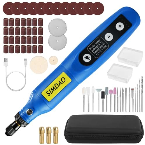 Cordless Rotary Tool kit, Mini Rotary Tool Kit with 73 Accessories, 5 Variable Speed, Type-C Charging Power Tool for Light-Duty DIY and Crafting, Engraving, Sanding, Carving(Blue)