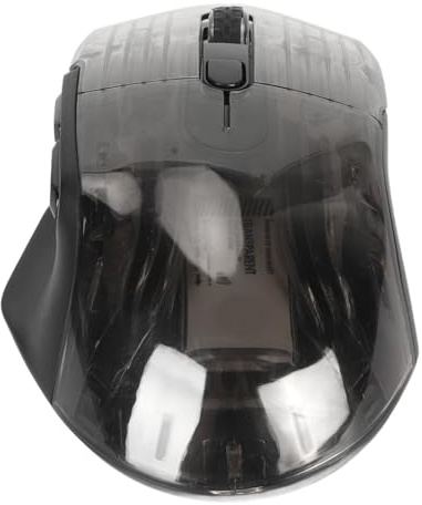 RASTKY Ratón para Juegos Transparente, Teclas Silenciosas RGB Inalámbricas de 2,4G para Tableta PC, Ratón de Juego Silencioso de 3 Modos para Entretenimiento en el Trabajo (Black)
