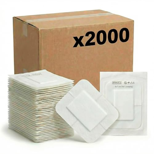 KMINA sårförband, steril (50 styck), 6 x 7 cm, non-woven-tyg, plåster, allergivänligt, för postoperativ sårvård