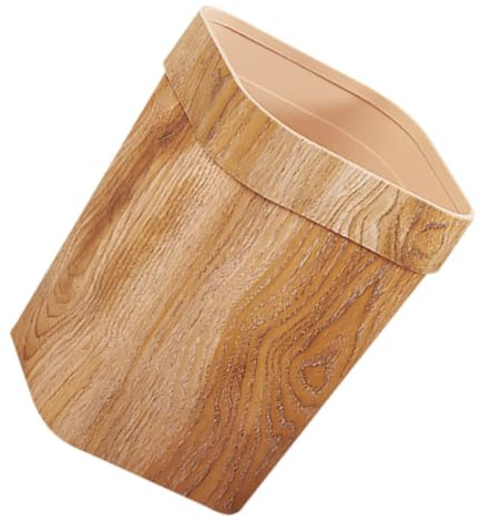 HEMOTON Cubo de Basura Multifunción de 14l Diseño de Imitación Madera, Material Pp Resistente y Estilo Sencillo para Closets y Dormitorio