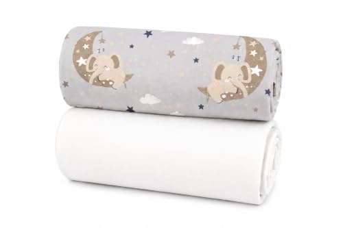 FlyIdeas Juego de 2 fundas de edredón ajustadas para cuna de bebé 140x70 cm – 100% algodón, suave e hipoalergénico – Ajuste perfecto para cuna infantil y cama de viaje (Goodnight Tortora, 140x70 cm)