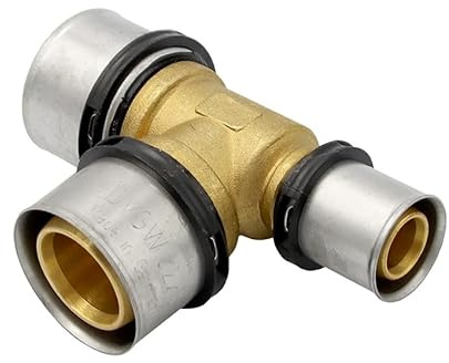 Pipetec Pressfitting T Stück 32x32x20 mm TH Kontur Verbundrohr, DVGW, TH-Profil