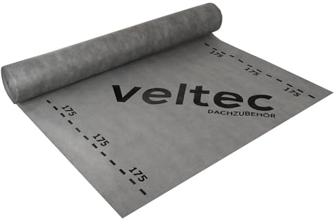 Veltec 175 Power Sd=0,03 m 175 g/m² (75 m²) Unterdeckbahn Unterspannbahn | 3-lagig Dachfolie, hohe mechanische Festigkeit, Dampfdurchlässigkeit, Wasserdichtigkeit Klasse W1, direkt auf Sparren