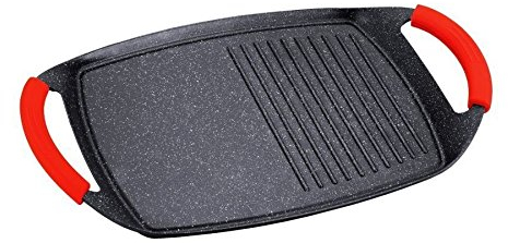 Plancha grill de induccion 47cm con revestimiento de piedra antiadherente
