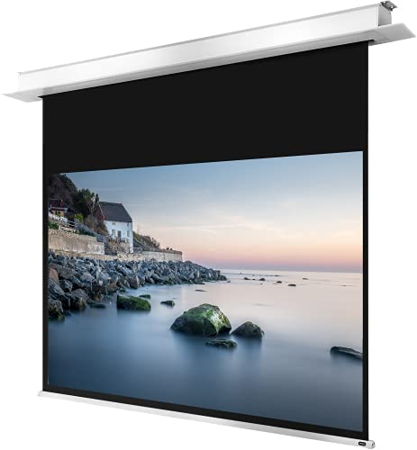 celexon Professional Plus Écran de projection encastrable motorisé 90 | 200x113 cm 16:9 | Écran de cinéma maison 4K Full HD pour vidéoprojecteurs | installation au plafond | interrupteur mural fourni