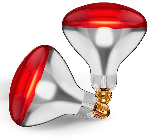 250 W att R40 Incandescent Light Bulbs (2-Pack) - Bathroom Infrared Heat Lamp for Chickens Chicks Puppies Reptiles Livestock Poultry , Sauna Red Light Therapy Bulb | 2,000 Hour Rated, E26 Base, 120V
