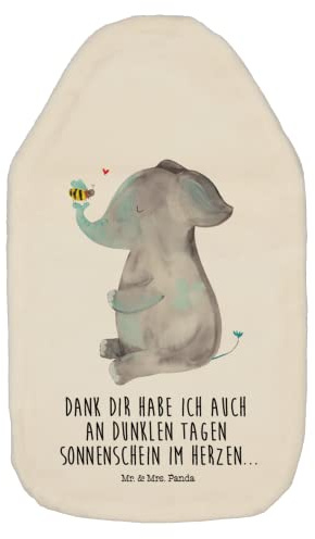 Mr. & Mrs. Panda Wärmflasche Elefant Biene - Geschenk, Tiere, Kinderwärmflasche, Gute Laune, Bettflasche, lustige Sprüche, Kleine Wärmflasche,