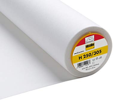 Vilene gränssnitt stryk på – fast H250 – alternativ för färg och storlek (vit (305), 3 meter x 90 cm)