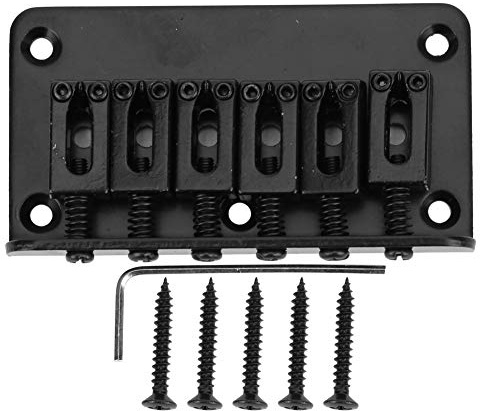 puente fijo guitarra eléctrica, 6 cuerdas hardtail, sillín con llave 78mm, repuesto para guitarristas rock y metal, diseño durable para_hardtail negro