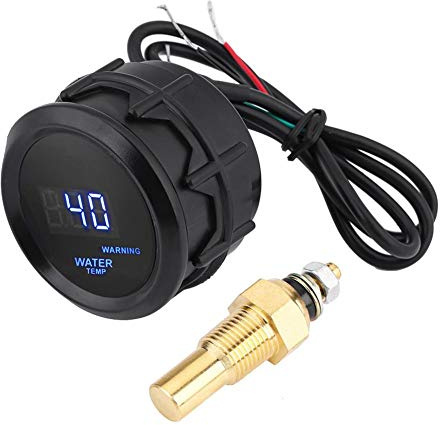 Universal Water Temp Gauge 2 Inch 52mm Car Blue LED Digital Water Temperature Kit with Temp Sensor Black 1/8 oil pressure sensor coolant temperature sensor waterproof led temp gauge