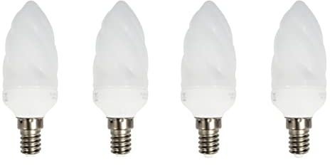 Provance Lampe Energiesparlampe E14 4er Set Kerze gedreht 4x 9 Watt 4 x 470 Lumen Tageslicht 6400k