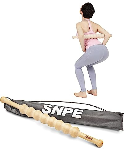SNPE Cypress Wood Stick WaveGrip 8 - The Perfect Tool for targeted Massage Convenient Grip for Effortless use Relieve Tension in Your Neck, Shoulders, and Back with Added Benefit of Portability