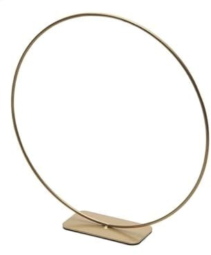 NaDeco Metallring Gold mit Fuß, wählbar in den Größen 25, 30 und 40cm Dekoring auf Fuß Drahtring zum Basteln Metallring für Wickeltechnik Hoops Trockenblumen Ring Metalldrahtring, Größe:Ø 25 cm