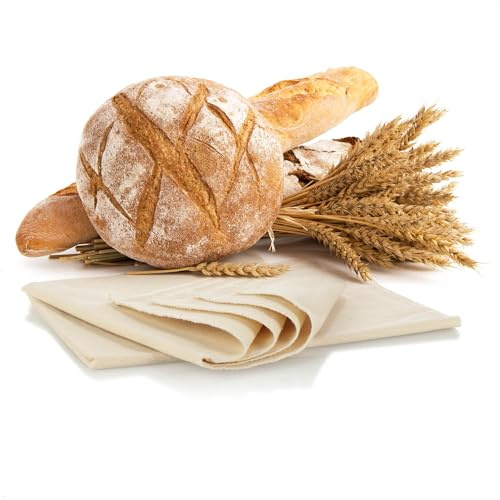 Robin Goods® 2x Leinentuch zum Brot backen - Teigtuch aus 100% Naturleinen | Bäckerleinen zur Teigzubereitung und zum Backen